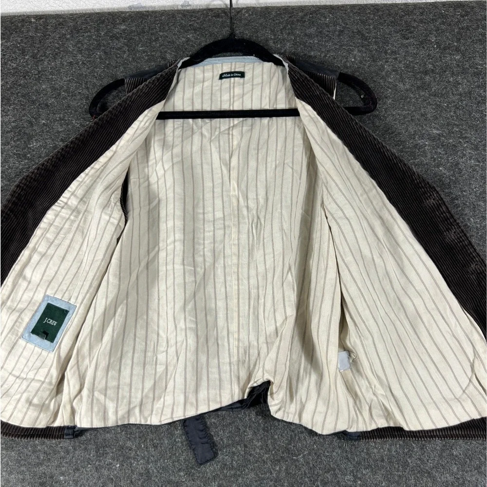 J.Crew Corduroy Waistcoat Vest Mens Medium Brown Cotton Lined Striped Utility